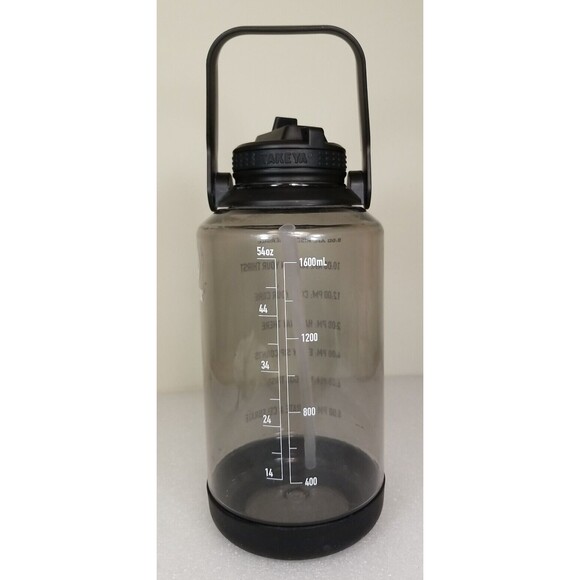 Takeya 64oz Tritan Motivational Water Bottle with Straw Lid - Black Clear    L12 - Picture 3 of 5